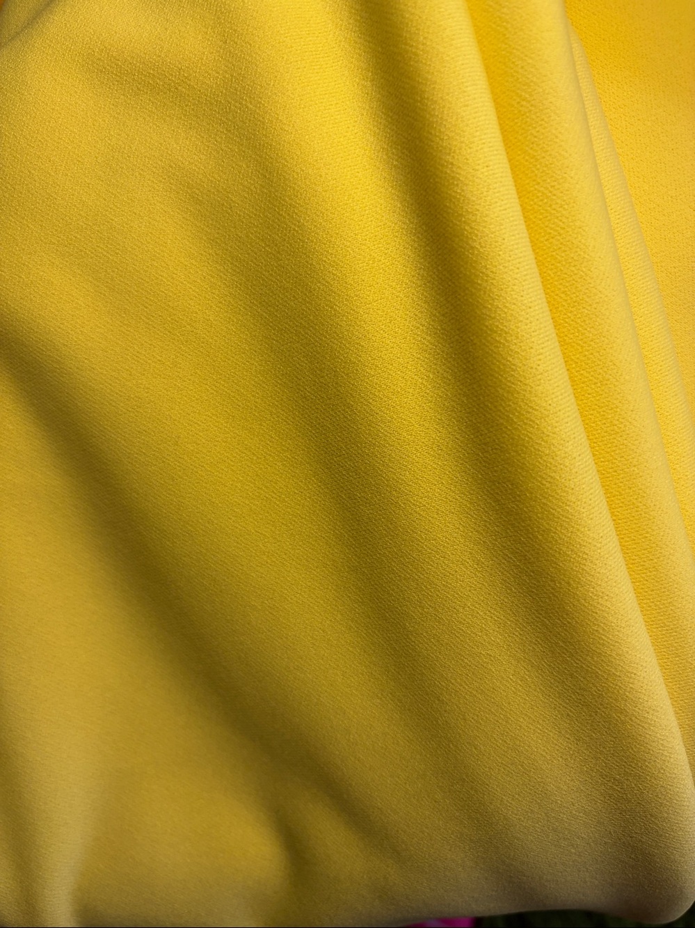 Fabric, 2-Piece Set, 66”W x 85”L + 54”L, Soft Pastel Yellow Polyester Knit